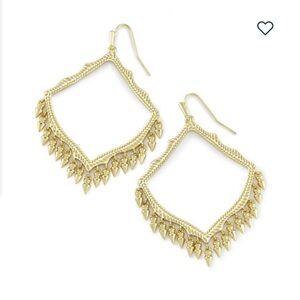 Kendra Scott Gold Lacy Drop Earrings NWT